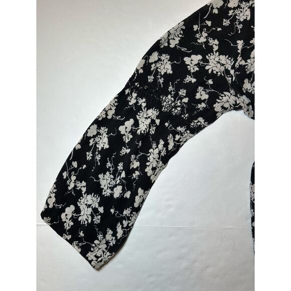 Lane Bryant Blouse Top Woman 14/16 Gauzy Floral Boho Key Hole Long Sleeve Flowy - Picture 6 of 6